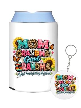 Mother’s day gift Can Cooler Koozie and keychain with matching keychain.